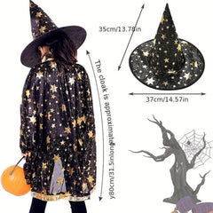 Halloween Witch Cloak and Hat Magician's Cloak Carnival Costume Props