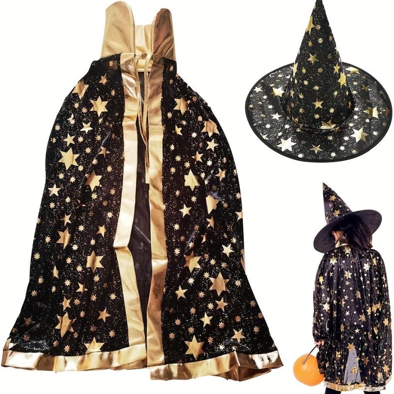 Halloween Witch Cloak and Hat Magician's Cloak Carnival Costume Props