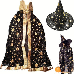 Halloween Witch Cloak and Hat Magician's Cloak Carnival Costume Props