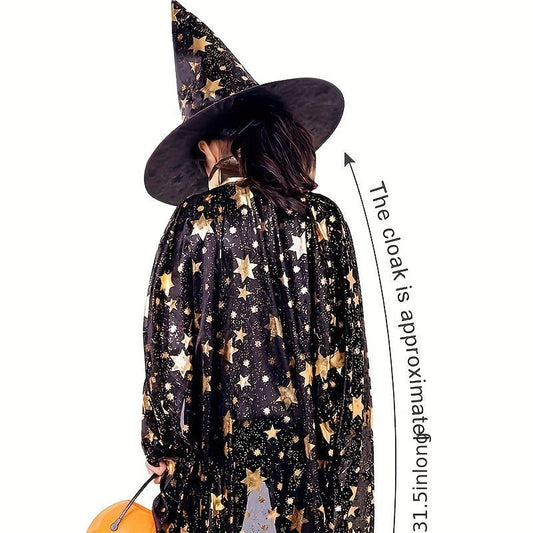Halloween Witch Cloak and Hat Magician's Cloak Carnival Costume Props