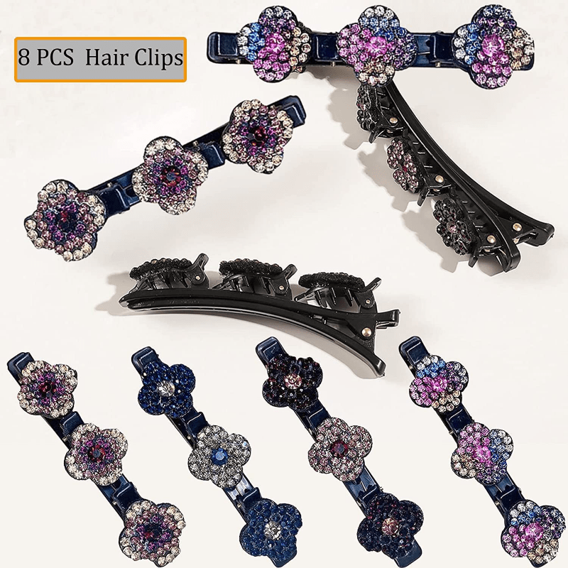 Crystal Stone Braiding Barrettes for Women Hair Styling