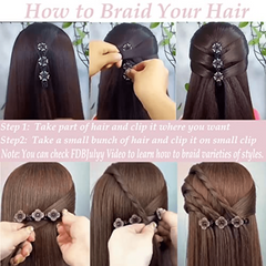 Crystal Stone Braiding Barrettes for Women Hair Styling