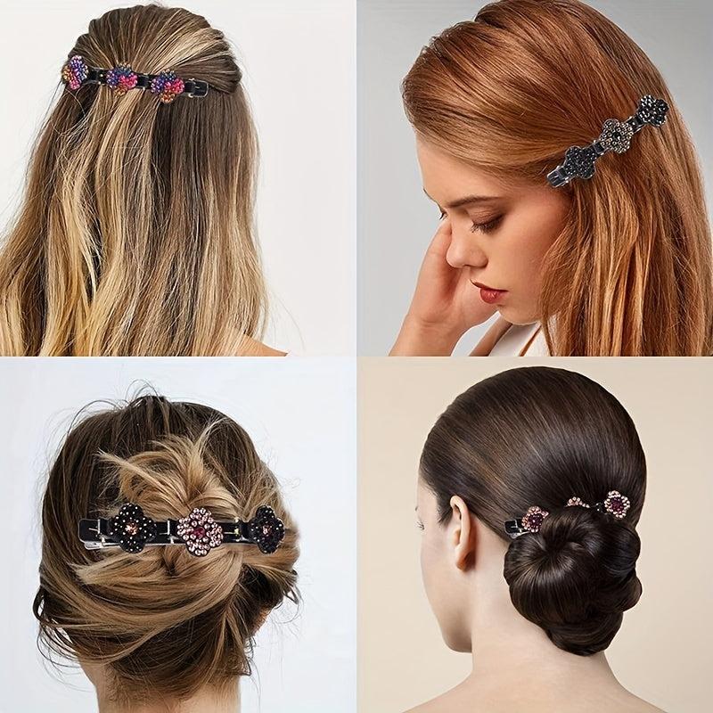 Crystal Stone Braiding Barrettes for Women Hair Styling