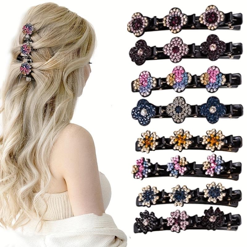Crystal Stone Braiding Barrettes for Women Hair Styling