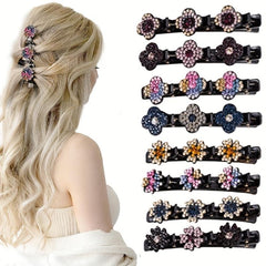 Crystal Stone Braiding Barrettes for Women Hair Styling