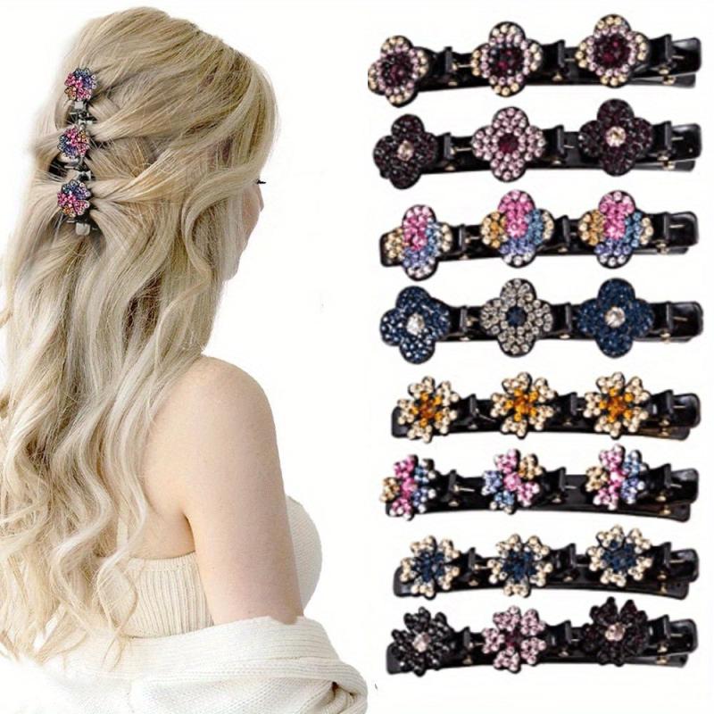 Crystal Stone Braiding Barrettes for Women Hair Styling