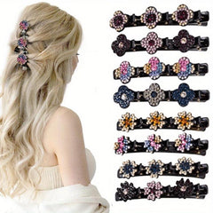 Crystal Stone Braiding Barrettes for Women Hair Styling