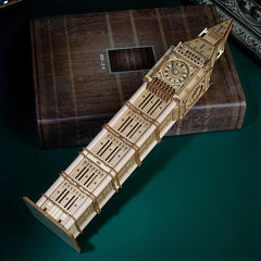 3D Wooden Puzzle Big Book Clock Decoration Model Toy