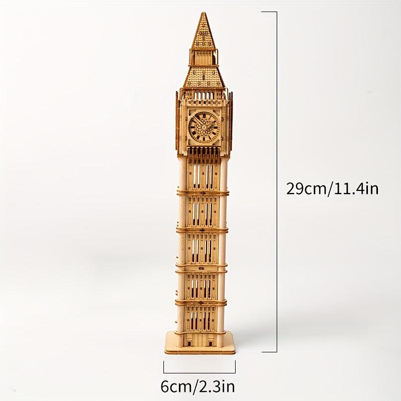 3D Wooden Puzzle Big Book Clock Decoration Model Toy