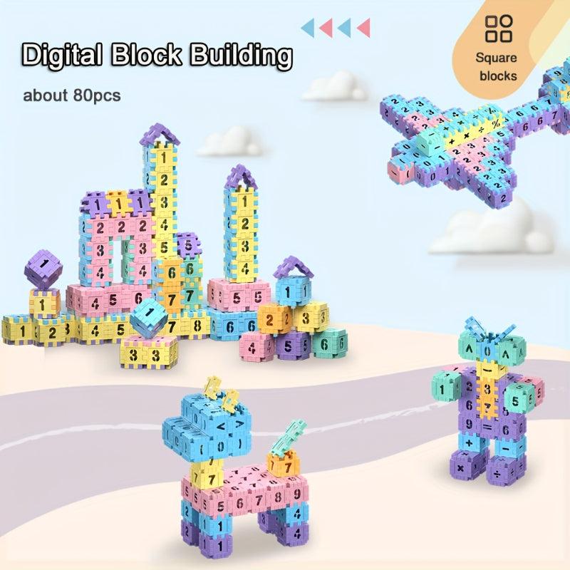 DIY Digital Block Building Toys for Kids, Educational Set for Boys and Girls
