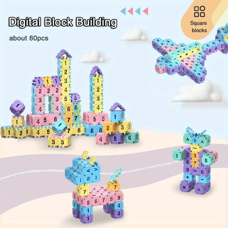 DIY Digital Block Building Toys for Kids, Educational Set for Boys and Girls