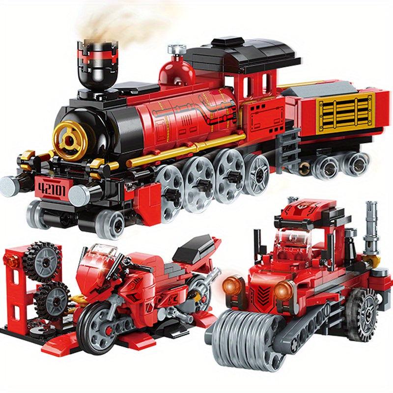 Train Building Blocks Model Track Power Changing Motorcycle Model