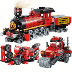 Train Building Blocks Model Track Power Changing Motorcycle Model