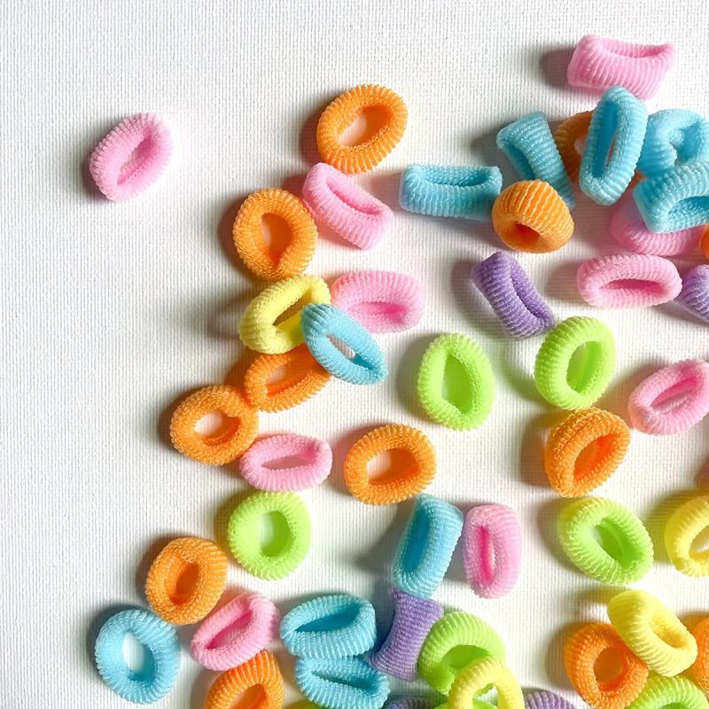 100pcs Ice Cream Thumb Seamless Hair Ropes Polyester Headwear