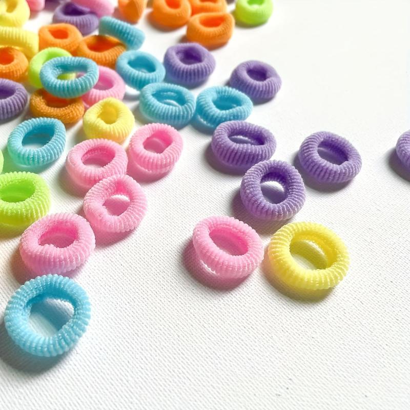 100pcs Ice Cream Thumb Seamless Hair Ropes Polyester Headwear