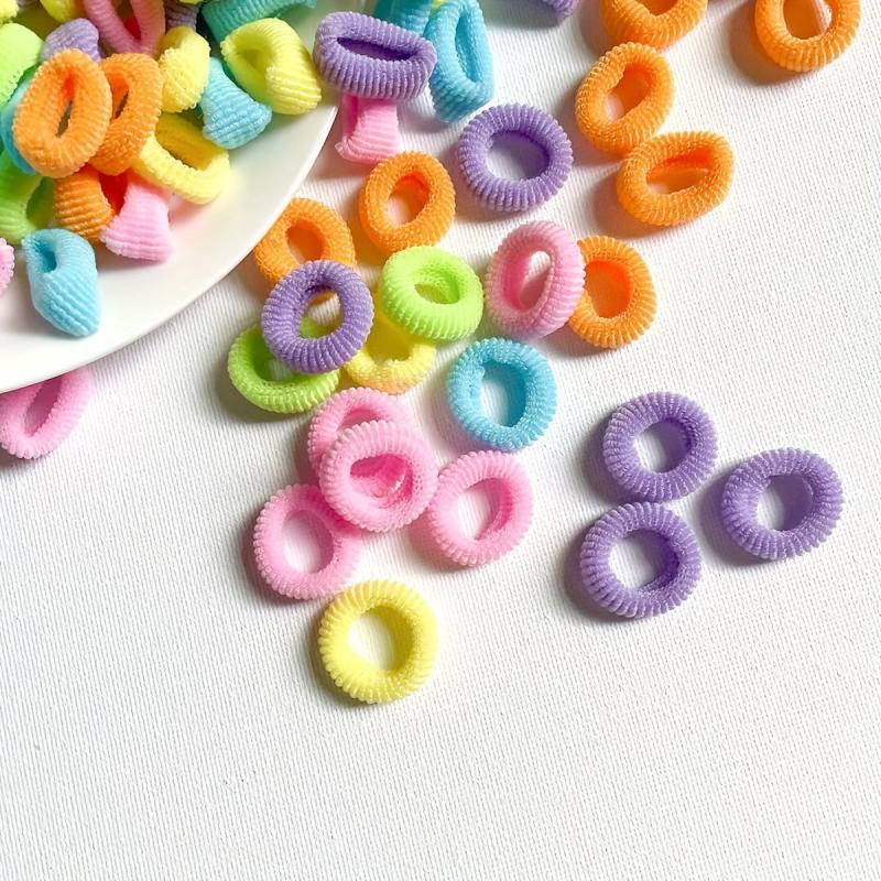100pcs Ice Cream Thumb Seamless Hair Ropes Polyester Headwear
