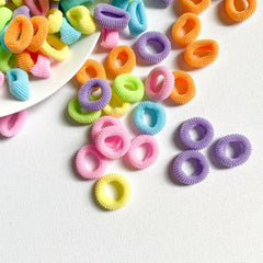 100pcs Ice Cream Thumb Seamless Hair Ropes Polyester Headwear