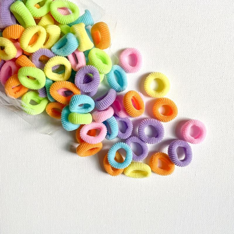 100pcs Ice Cream Thumb Seamless Hair Ropes Polyester Headwear