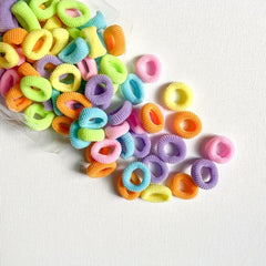 100pcs Ice Cream Thumb Seamless Hair Ropes Polyester Headwear