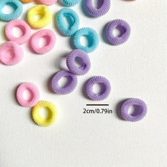 100pcs Ice Cream Thumb Seamless Hair Ropes Polyester Headwear