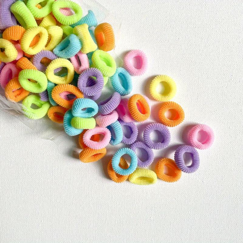 100pcs Ice Cream Thumb Seamless Hair Ropes Polyester Headwear