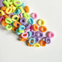 100pcs Ice Cream Thumb Seamless Hair Ropes Polyester Headwear