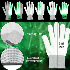 LED Luminous Mask and Skeleton Gloves Set - Light Up Halloween Costume