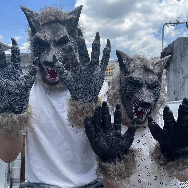 Halloween Wolf Head & Gloves Set Masquerade Cosplay
