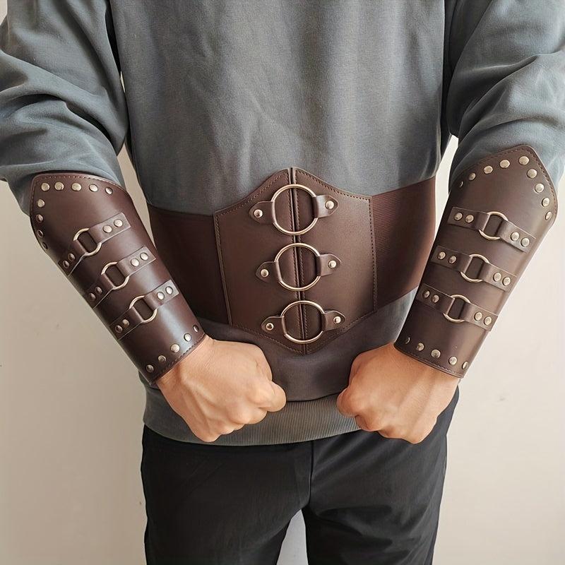 Medieval Steampunk Arm Guard & Girdle Costume Props