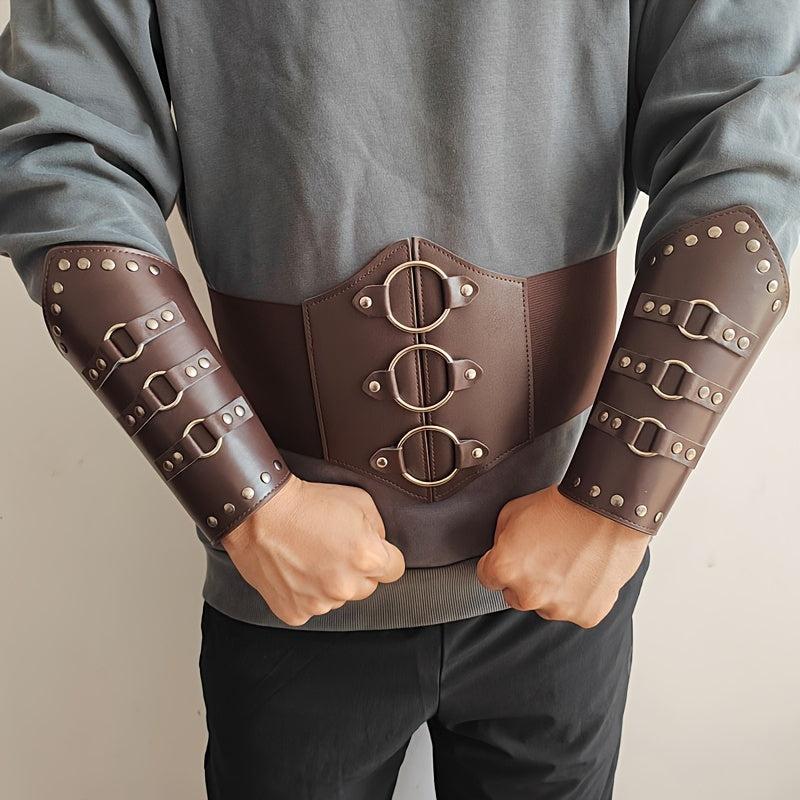 Medieval Steampunk Arm Guard & Girdle Costume Props