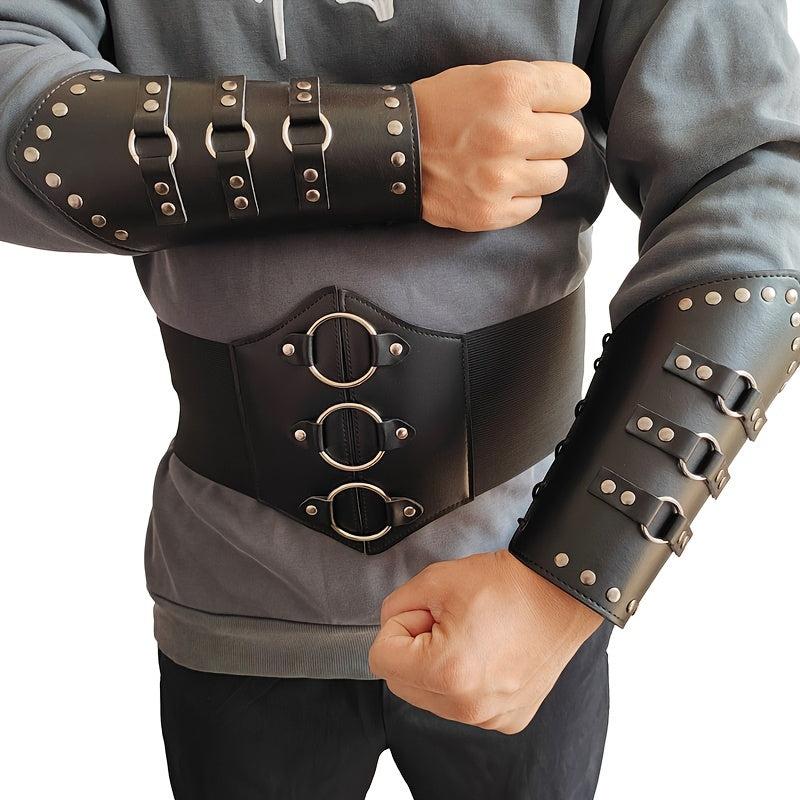 Medieval Steampunk Arm Guard & Girdle Costume Props