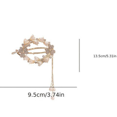 Hairpin Lily Of The Valley Flower Pearl Hairpin Inlaid Rhinestones Tassel
