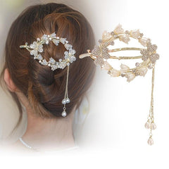Hairpin Lily Of The Valley Flower Pearl Hairpin Inlaid Rhinestones Tassel