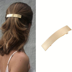 Metal Geometric Hair Clip Hair Accessories Wire Drawing Effect Spring Clip