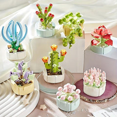 Succulent Potted Decorations Kids DIY Building Blocks Improve Hands On Ability
