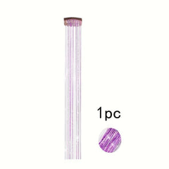 3pcs Glitter Hair Tinsel Extensions 20 Inch Kit