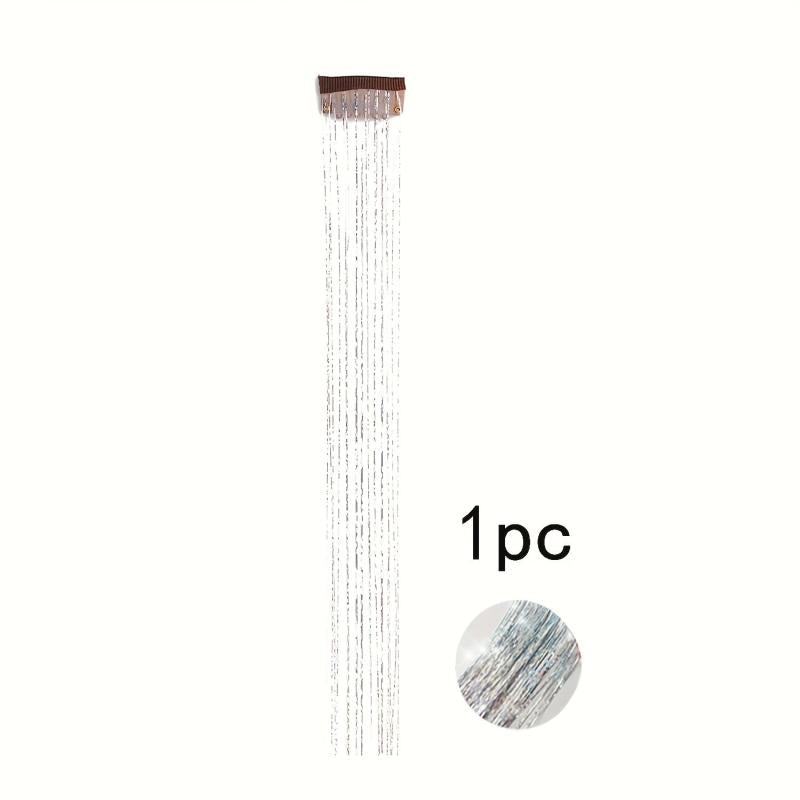 3pcs Glitter Hair Tinsel Extensions 20 Inch Kit
