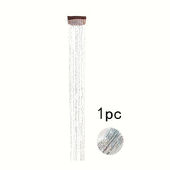 3pcs Glitter Hair Tinsel Extensions 20 Inch Kit
