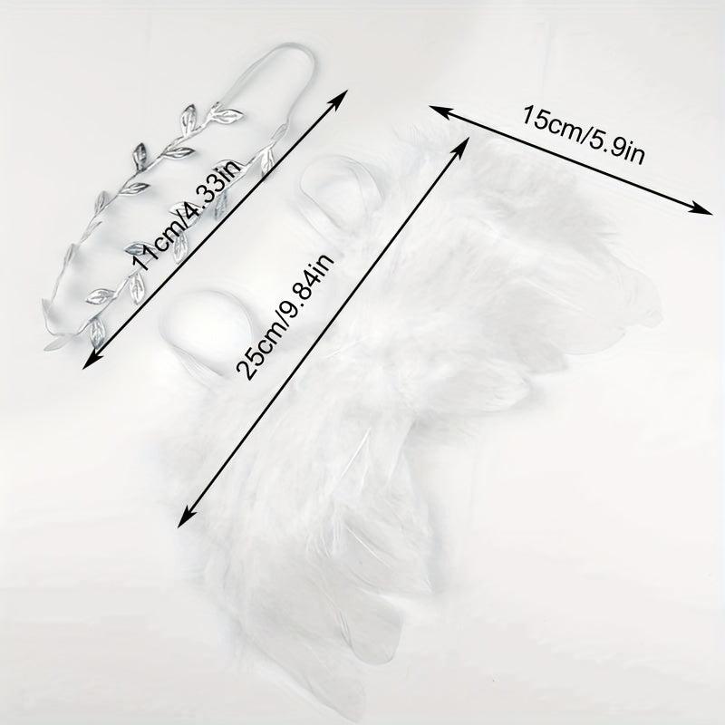 Angel Wings & Leaves Headband Props Set
