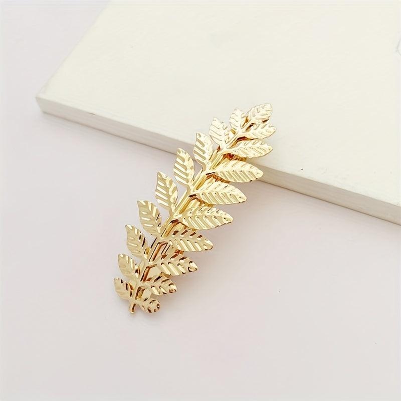 Golden Leaf Metal Hair Clip Hair Accessories