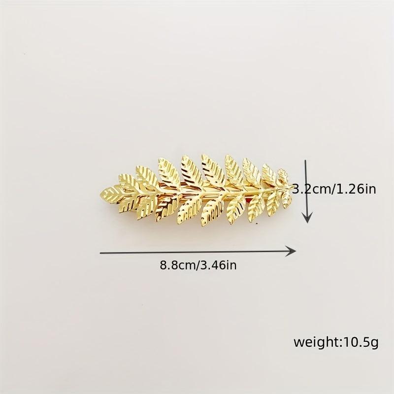 Golden Leaf Metal Hair Clip Hair Accessories