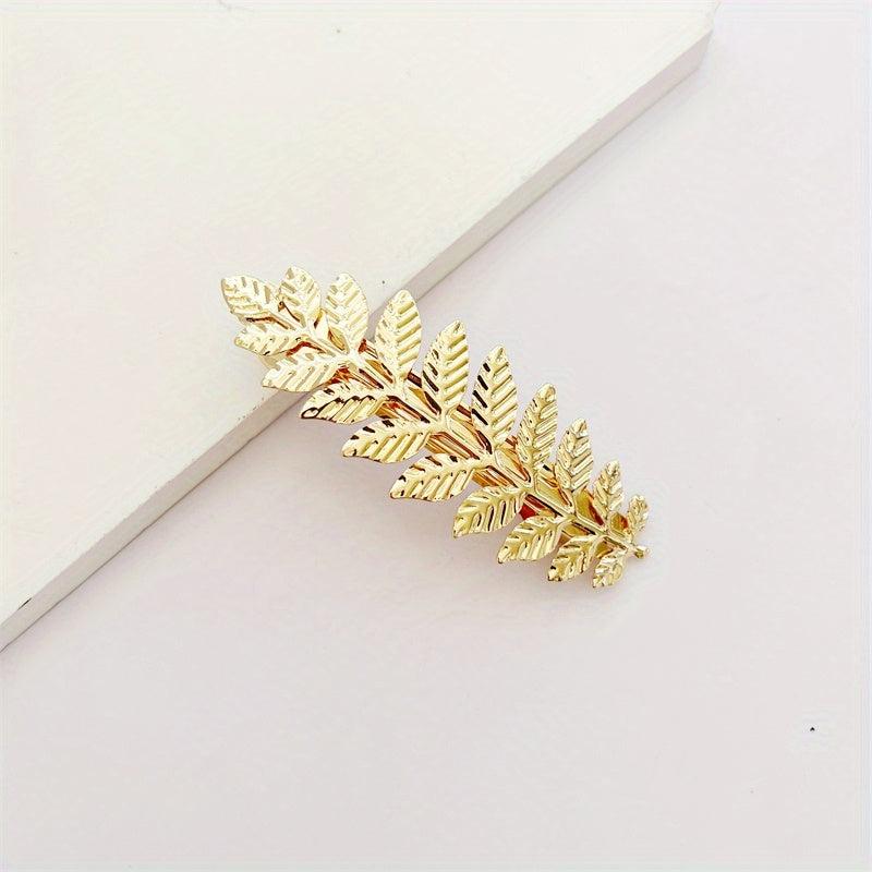 Golden Leaf Metal Hair Clip Hair Accessories