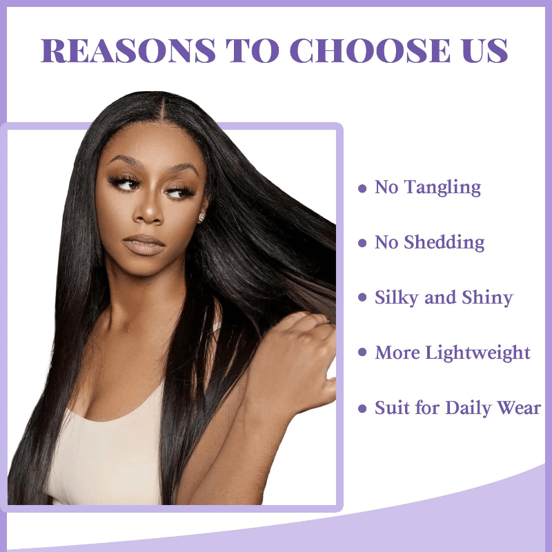 Long Straight Middle Part Wig Heat Resistant Synthetic Daily Party Wig