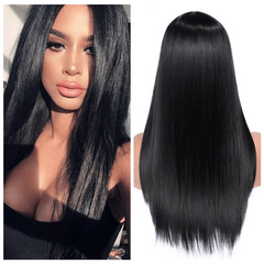 Long Straight Middle Part Wig Heat Resistant Synthetic Daily Party Wig