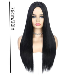 Long Straight Middle Part Wig Heat Resistant Synthetic Daily Party Wig
