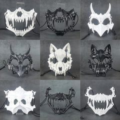 Skull Wolf Shape Mask Tigers Wolf Skull Half Face Mask Halloween Cosplay Costume