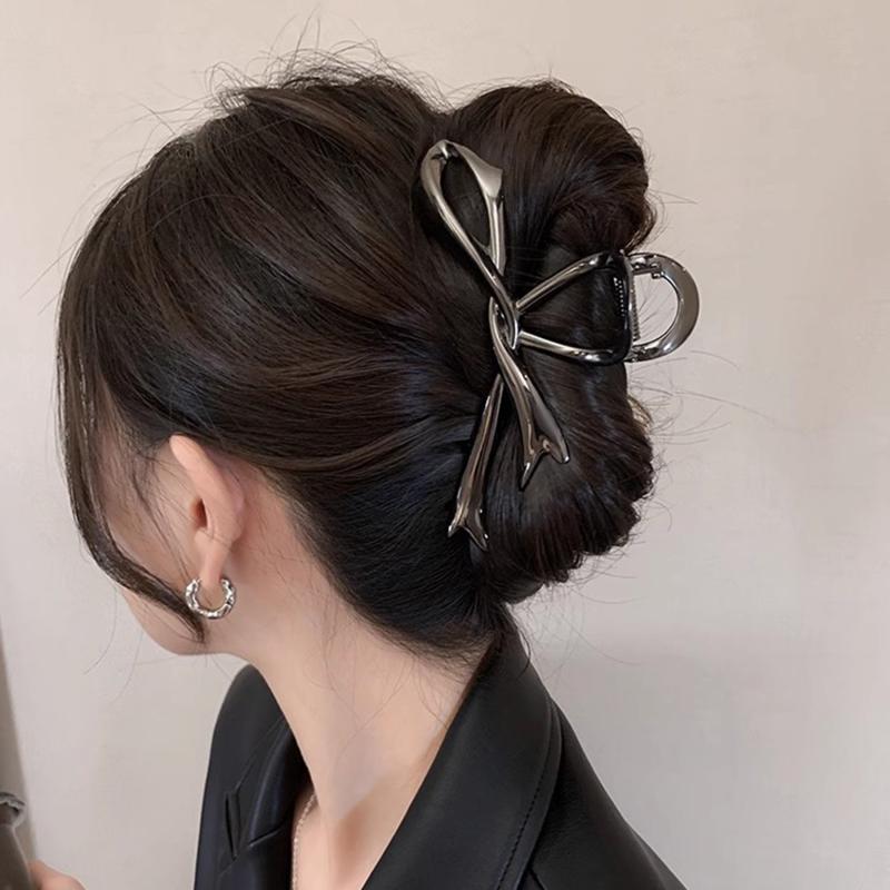 Metal Ribbon Bow Hair Claws Hairpins Hair Clips Versatile Hairpins