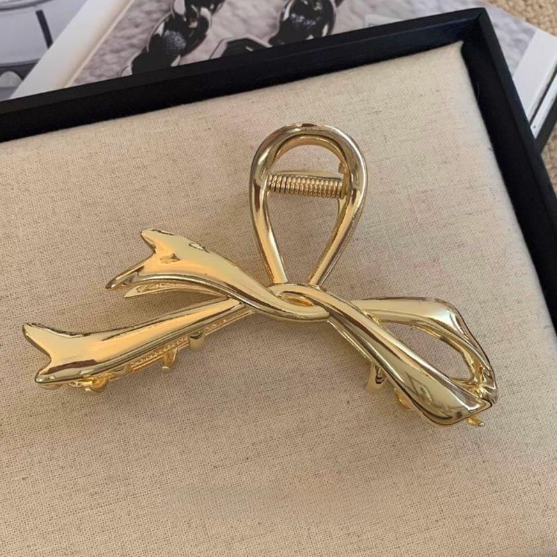 Metal Ribbon Bow Hair Claws Hairpins Hair Clips Versatile Hairpins