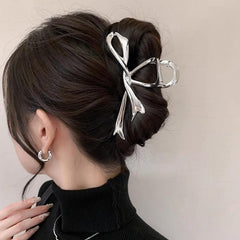 Metal Ribbon Bow Hair Claws Hairpins Hair Clips Versatile Hairpins