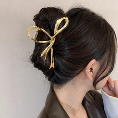 Metal Ribbon Bow Hair Claws Hairpins Hair Clips Versatile Hairpins